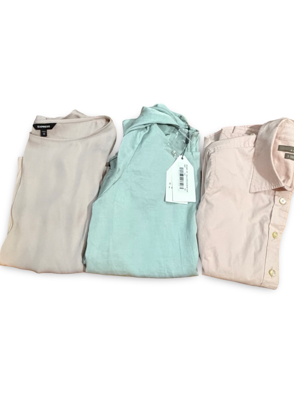 3pc Blouse Set XS NWT English Factory Mint, Express & Old Navy Blush Pink NWOT - Picture 2 of 12